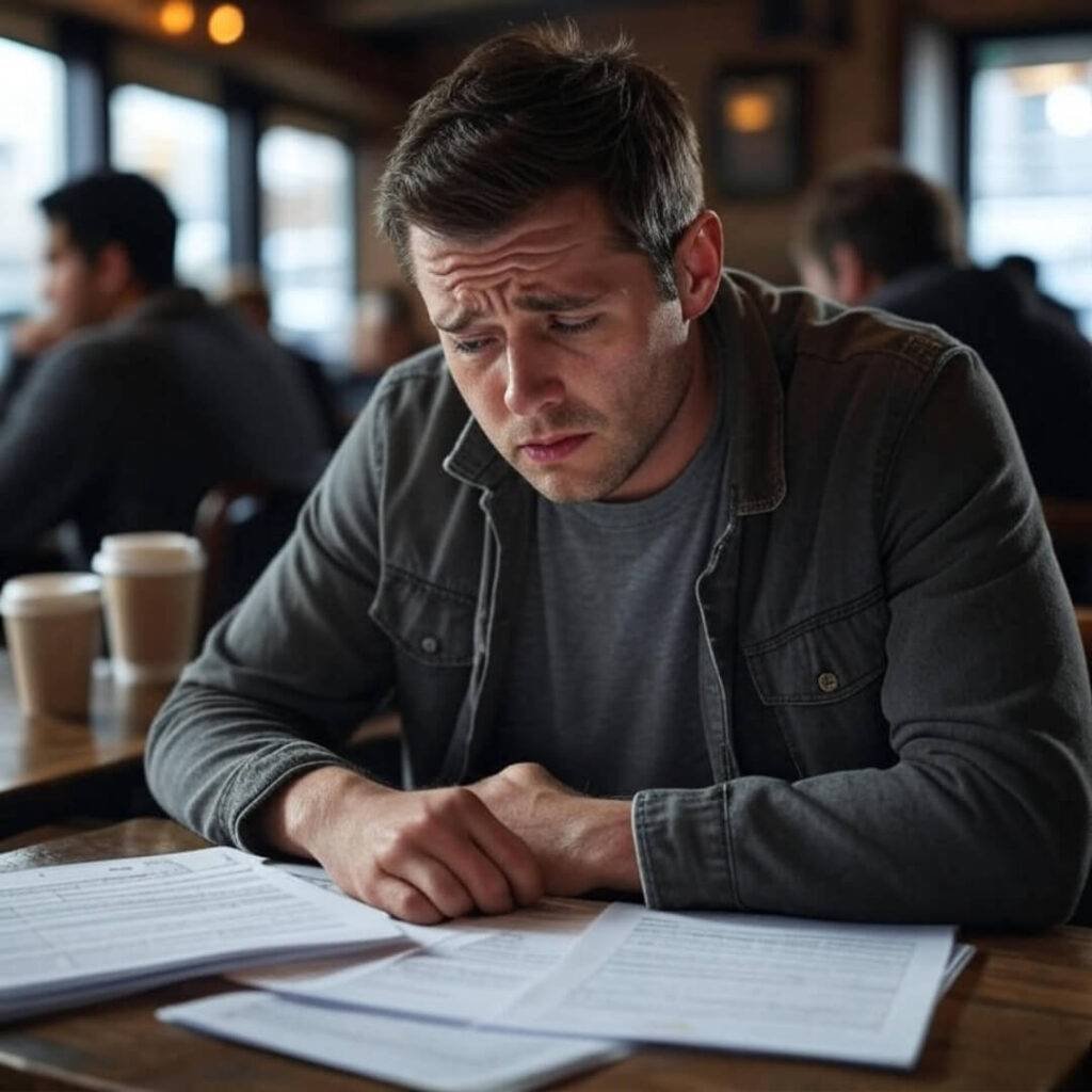 Me, panicking over legal jargon at 2 a.m. in Wicker Park.