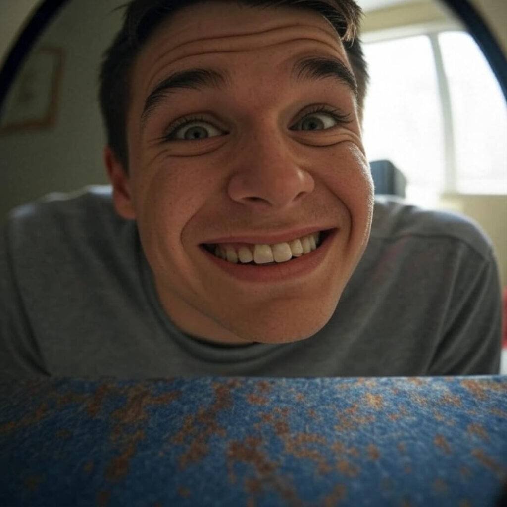 Goofy mirror practice for asylum interview flubs.