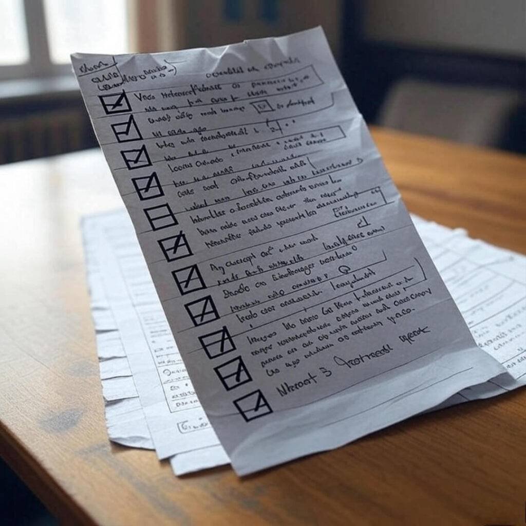 My attempt at a prep list—yeah, it’s a hot mess.