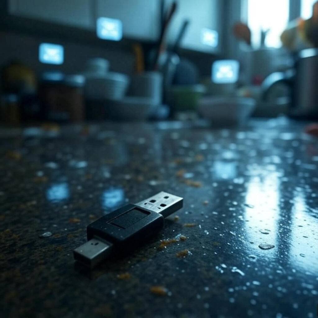 This old USB’s got my life on it—hope my family can crack it open.