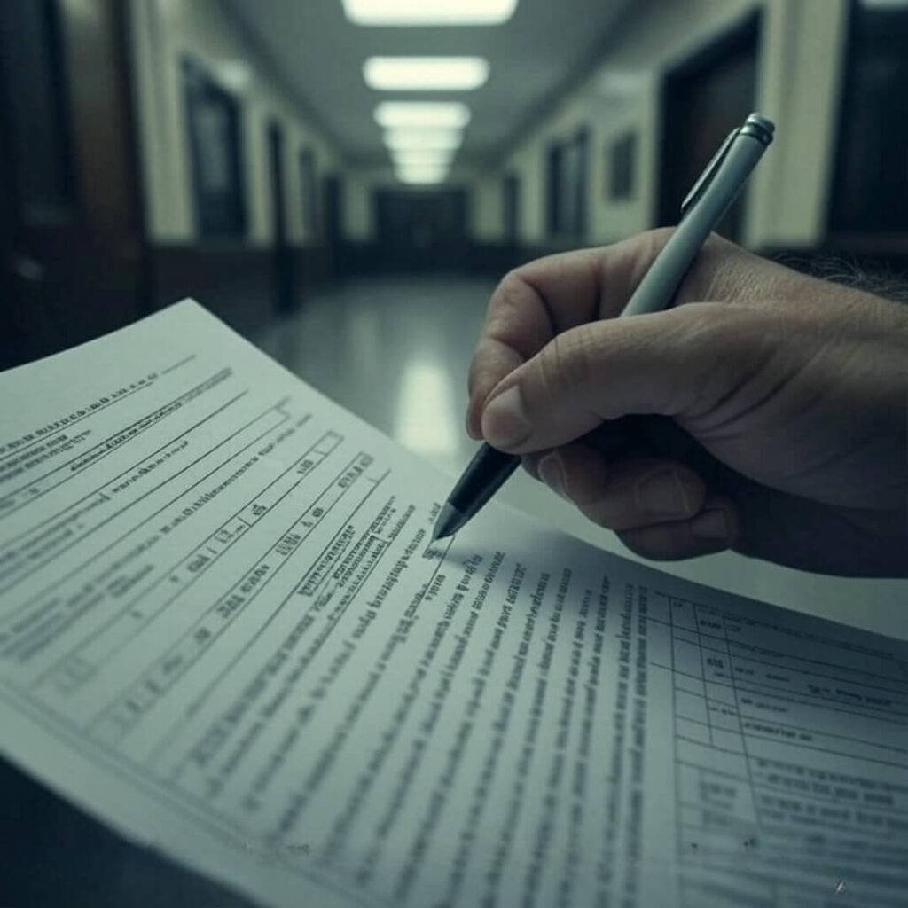 Me, panicking while filling out small claims paperwork in Chicago.