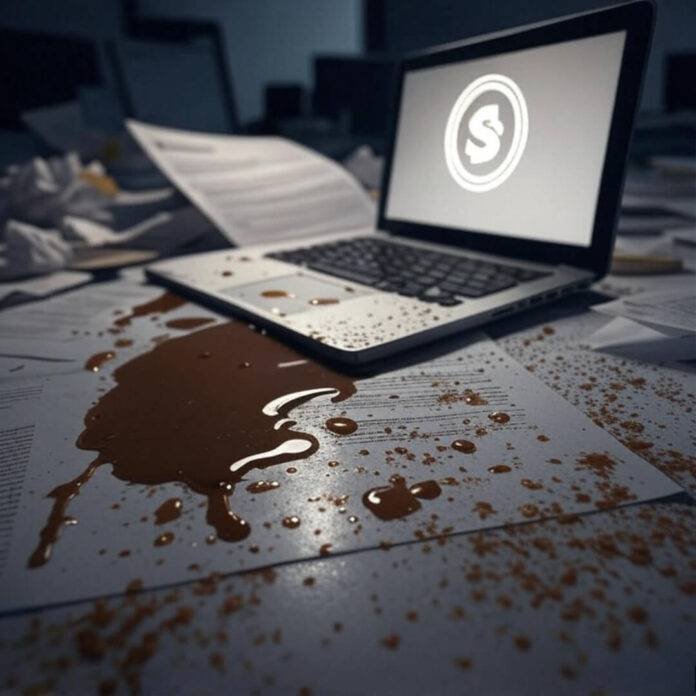My desk, where business law dreams and coffee spills collide.