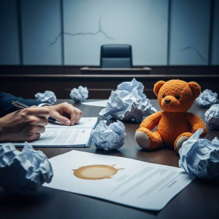 The raw, messy vibe of a child custody battle, all in one frame.