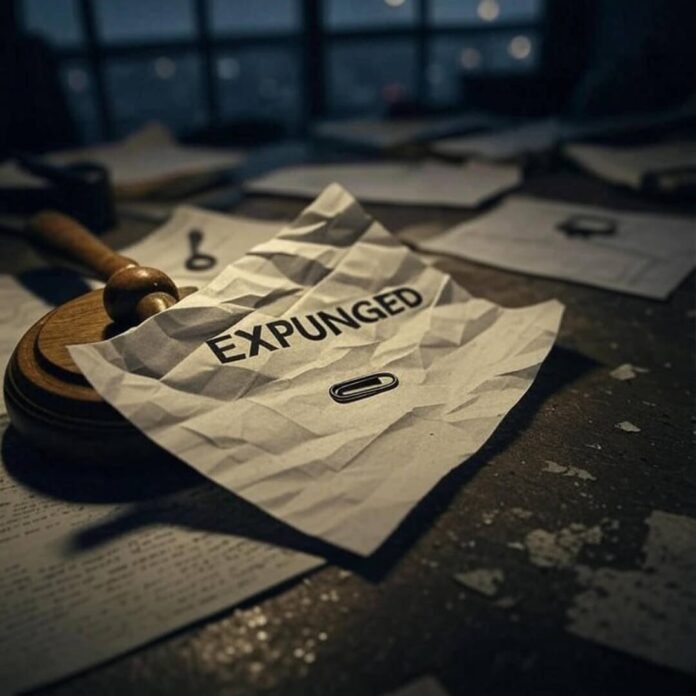 My desk’s a mess, my past was worse, but that ‘EXPUNGED’ stamp? Gold.