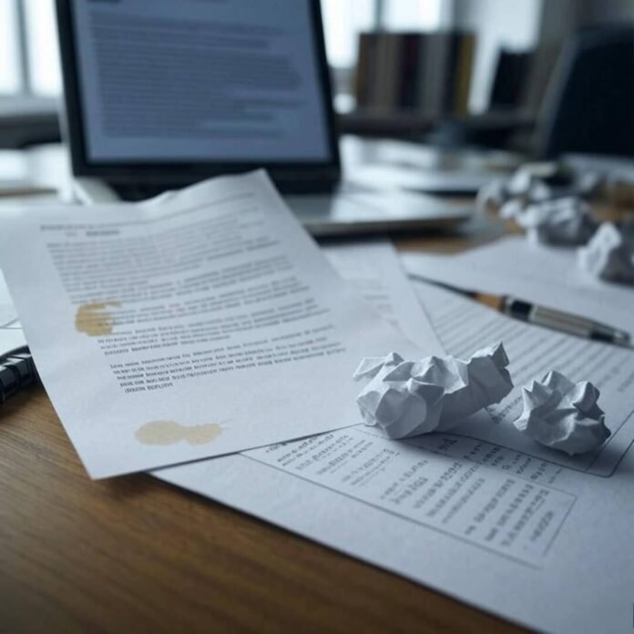 My desk when I tackled writing a legally binding contract—yikes.